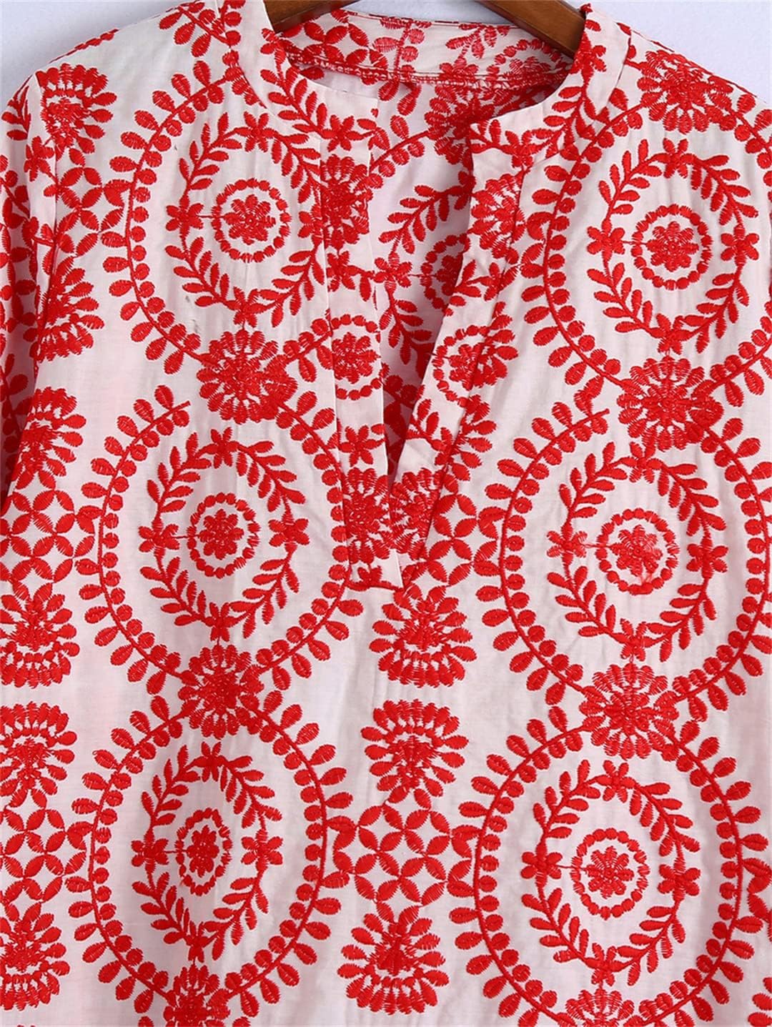 Embroidery Dress Women Spring O-Neck Long Above Knee Female Mini Loose Clothing