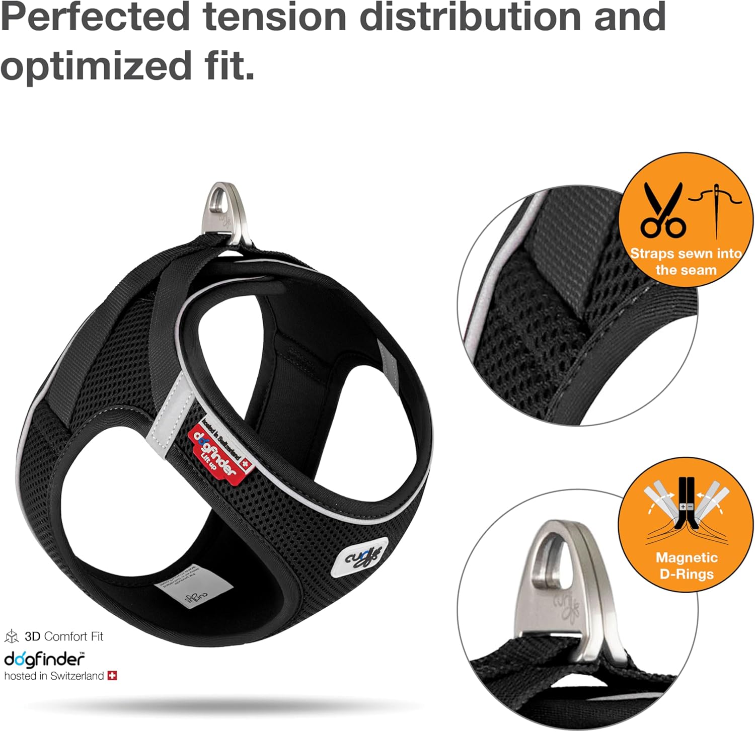 Magnetic Vest Harness Air-Mesh Black M