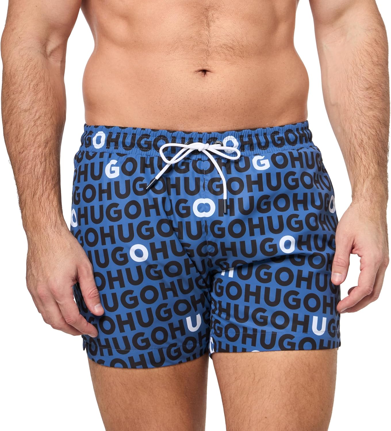 Hugo Men's Allover Logo Swim Trunks