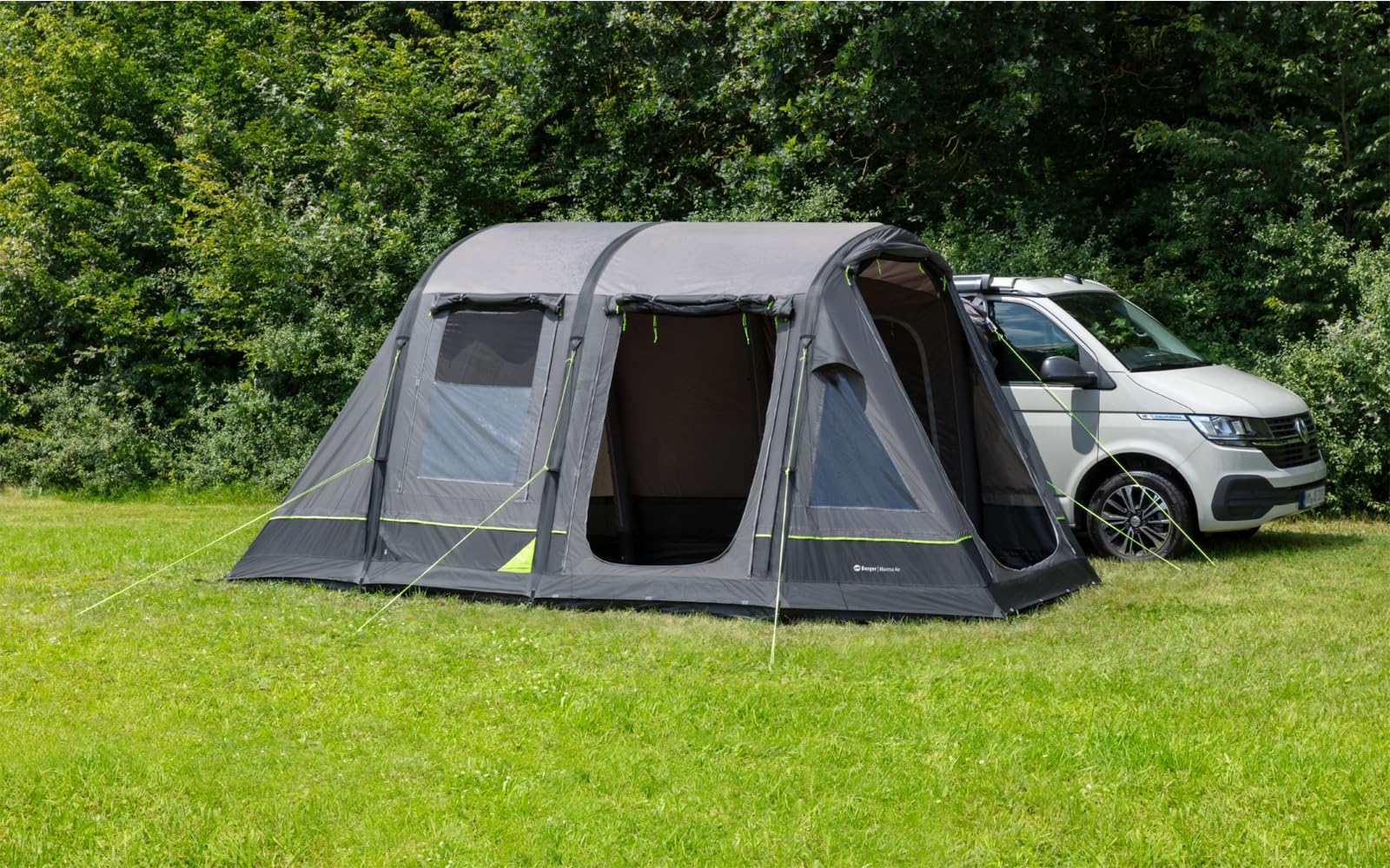 BERGER Morena Air Busvorzelt | Camping Autozelt mit Stehhöhe | Wohnmobil Vorzelt für zusätzlichen Wohnraum, aufblasbar mit eingenähtem Boden | Rahmenlose Konstruktion, Anbauhöhe 180–220 cm