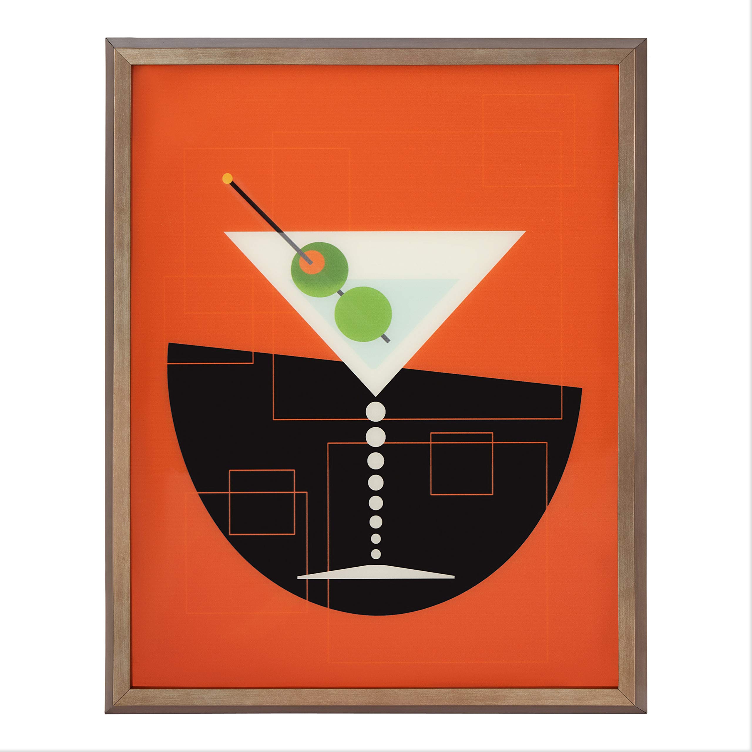 Amazon.com: Kate and Laurel Blake Martini Framed Printed Glass Art