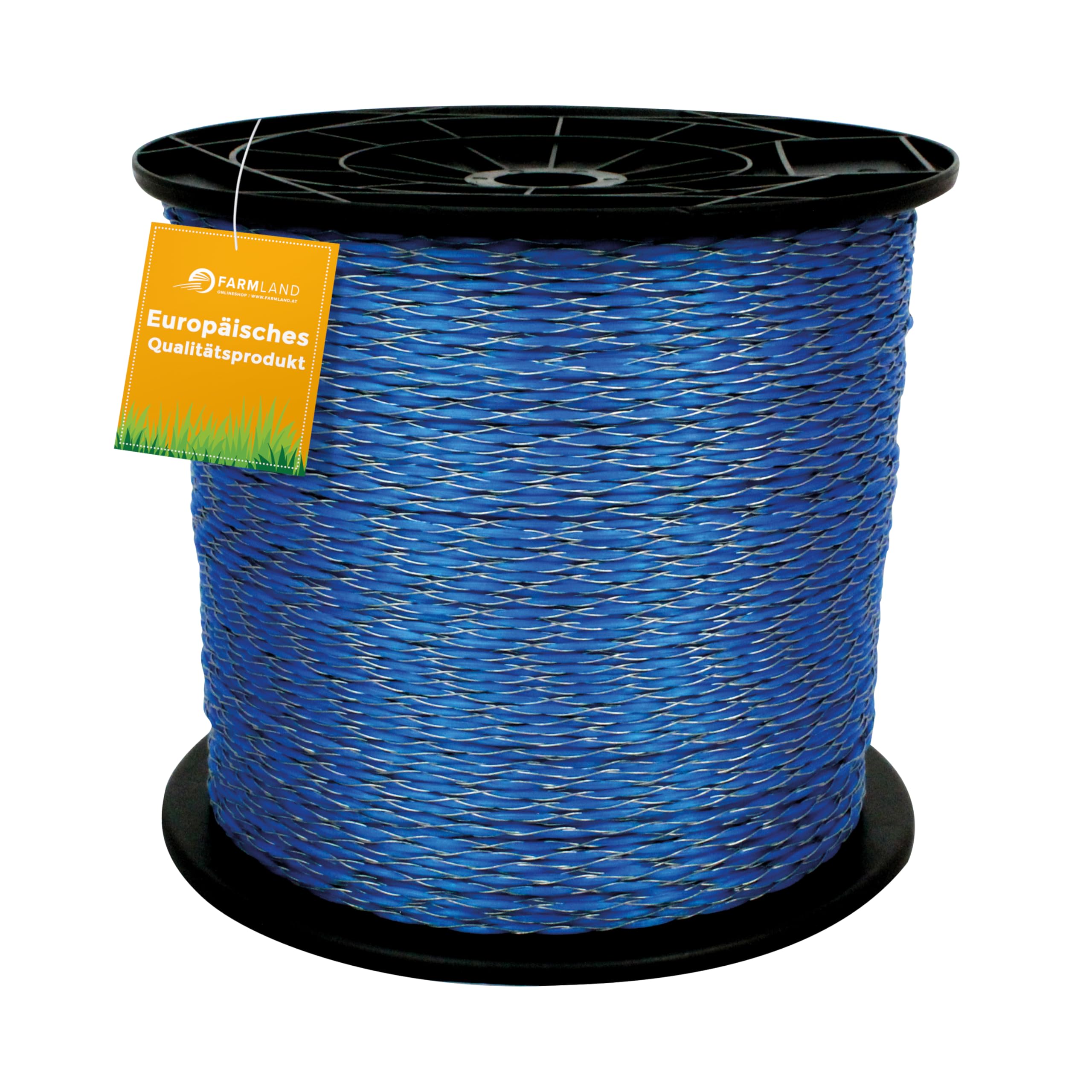 Farmland Herkules Power Weidezaunlitze - 1000 Meter Weidezaun Band mit 0,33 Ohm/m - Robuste Weidelitze BF Turbocord - Weidezaun Litze für alle Tierarten