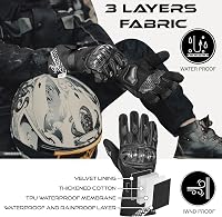 BEAST RAGE Téli Motoros Kesztyű - Vízálló, Szélálló, Érintőképernyős, Hőszigetelt Kesztyű Motorozáshoz, Férfiaknak és Nőknek, Kék, S Méret 3