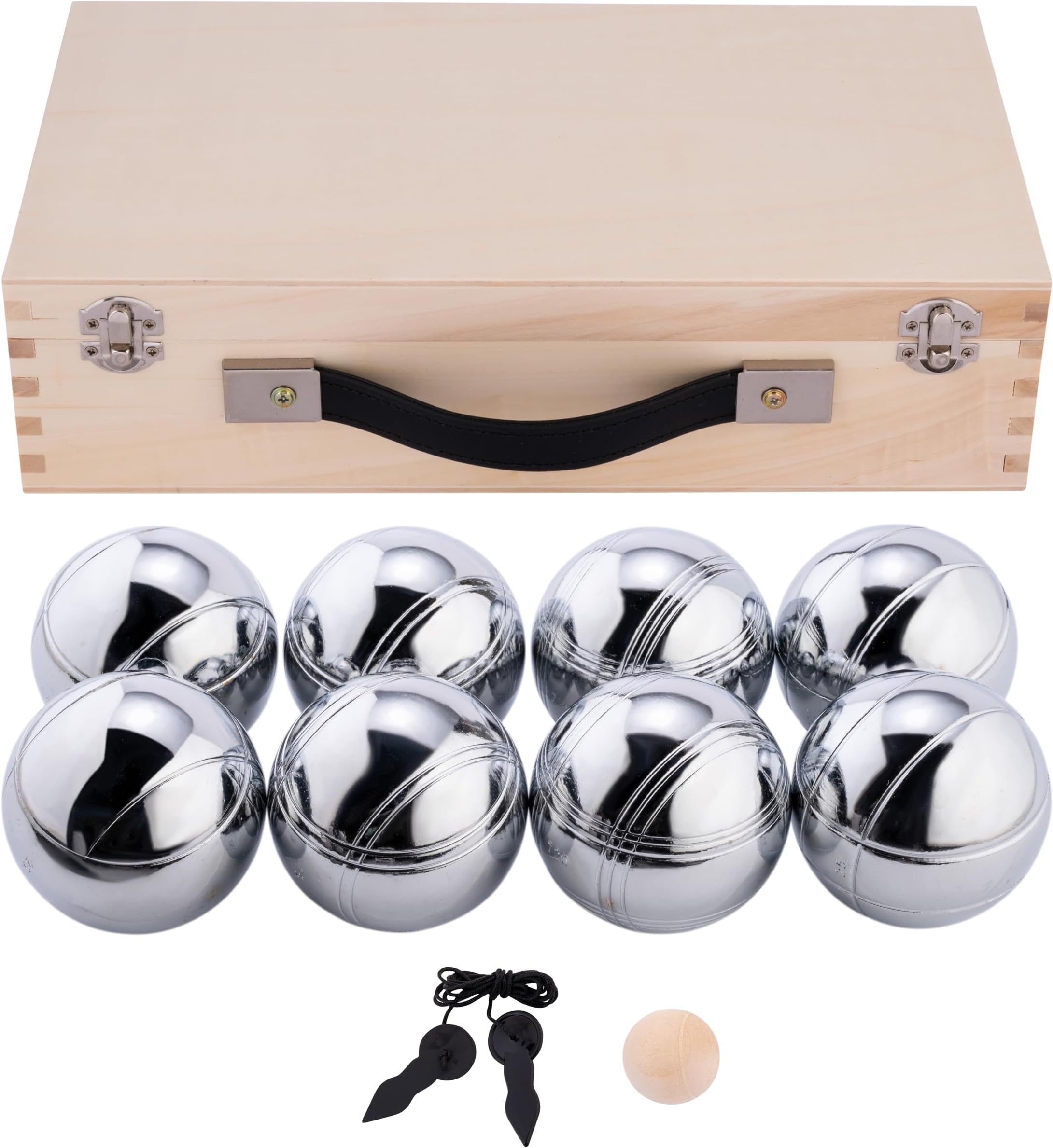 weiblespiele 010206 โ Set of 8 Boules with Wooden Case