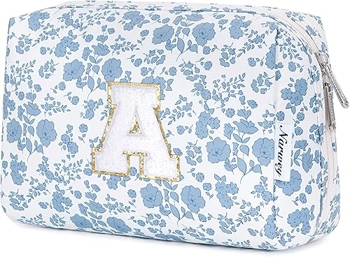 Vista 47 de Narwey Bolsa de maquillaje con iniciales para adolescentes y niñas, regalos de moda de 6, 8, 10, 11, 12, 14, 16, 18 años, bolsa de aseo cosmética