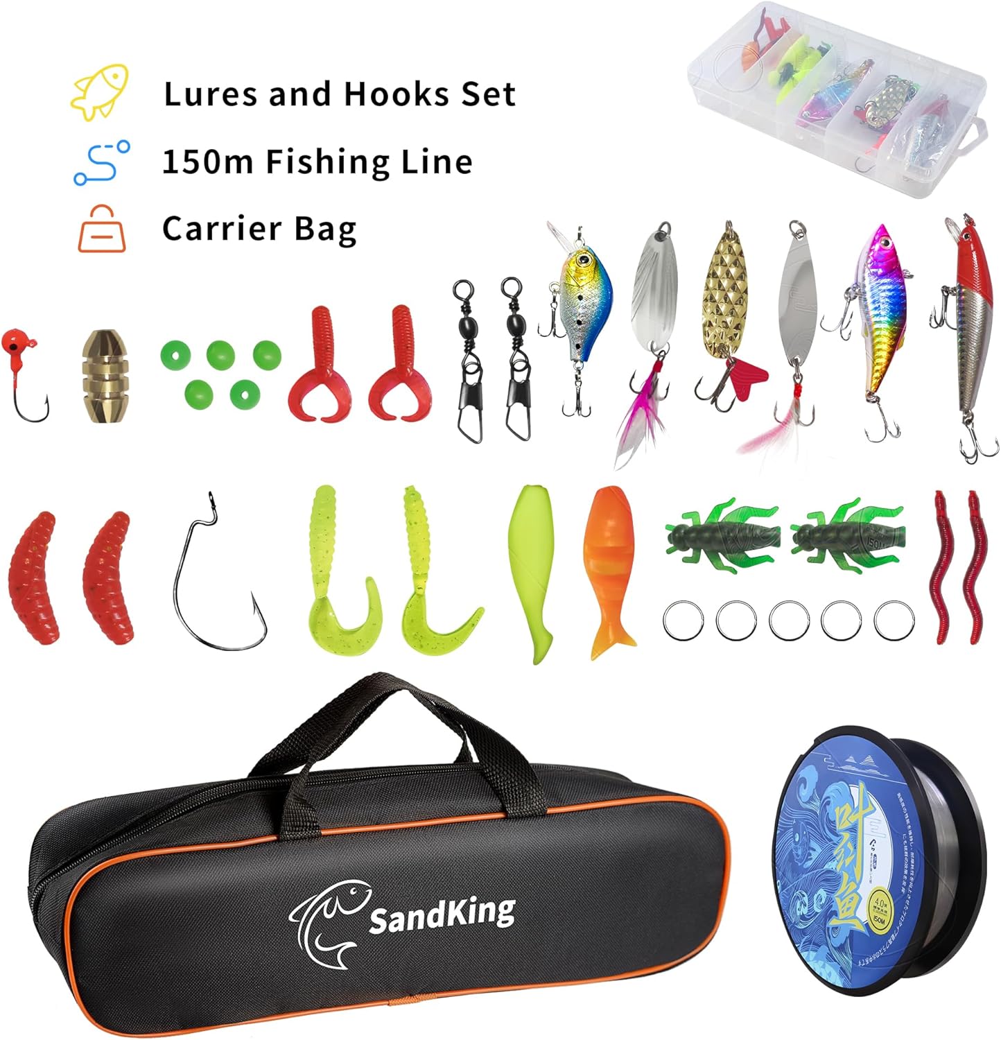 Fishing Pole Kit, Carbon Fiber Telescopic Fishing Rod and Reel Combo with Spinning Reel, Line, Bionic Bait, Hooks and Carrier Bag, Fishing Gear Set for Beginner Adults