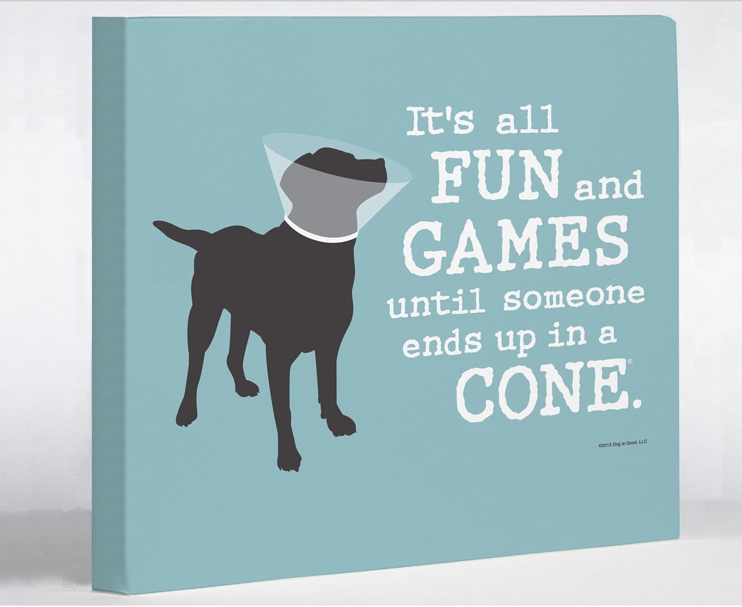 One Bella Casa 10266WD20 Its All Fun and Games Canvas by Dog is Good, 20" x 24", Blue/Gray