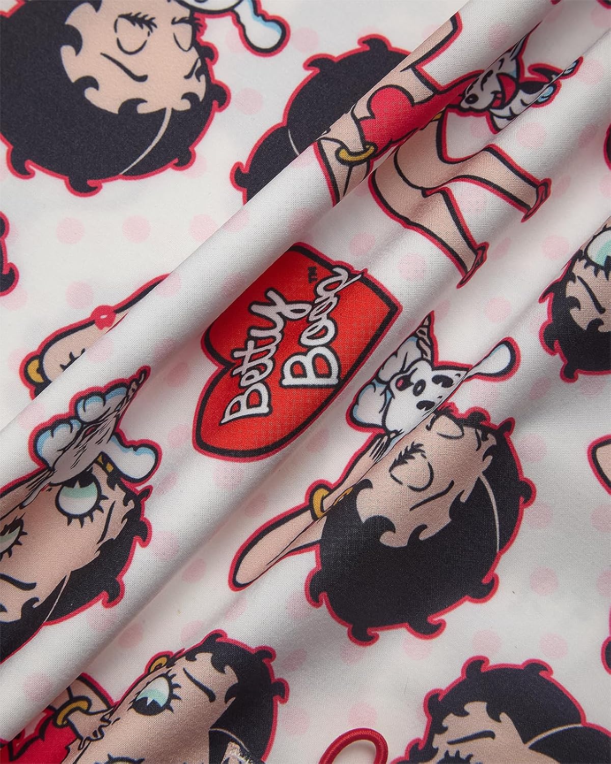 COCO BRANDS Betty Boop Women's All Over Print, V-Neck Scrub Top with Pockets - Comfortable Work Uniform