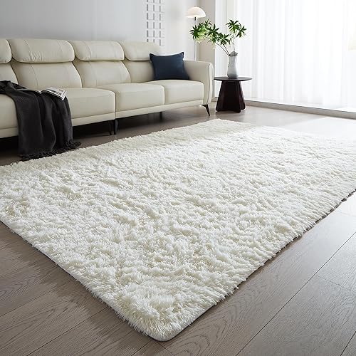 Alfombra suave de 4 x 6 pies, alfombra de felpa antideslizante para sala de estar, dormitorio, interior, habitación de los niños, sala de juegos,