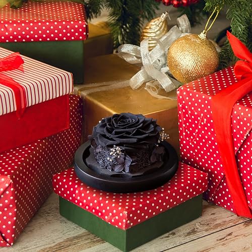 Vista 23 de DuHouse Forever White Roses - Caja de flores reales preservadas para San Valentín, cumpleaños, aniversario, día de la madre, Navidad (blanco)