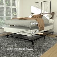 Vista 2 de DTIG 7 Inch Queen Size Metal Bed Frame for Box Spring and Mattress 9-Leg Heavy Duty Bed Frame Tool-Free Easy Assembly Sturdy Box Spring Base Black