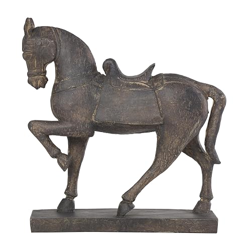 Deco 79 Polystone Horse Decorative Sculpture Prancing Home Decor Statue,