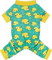 Paiaite Yellow Duck Dog Pajamas Onesie for Small Medium Large Dogs - Soft Polyester, Moisture Wicking, Stretchy & Wrinkle-Resistant