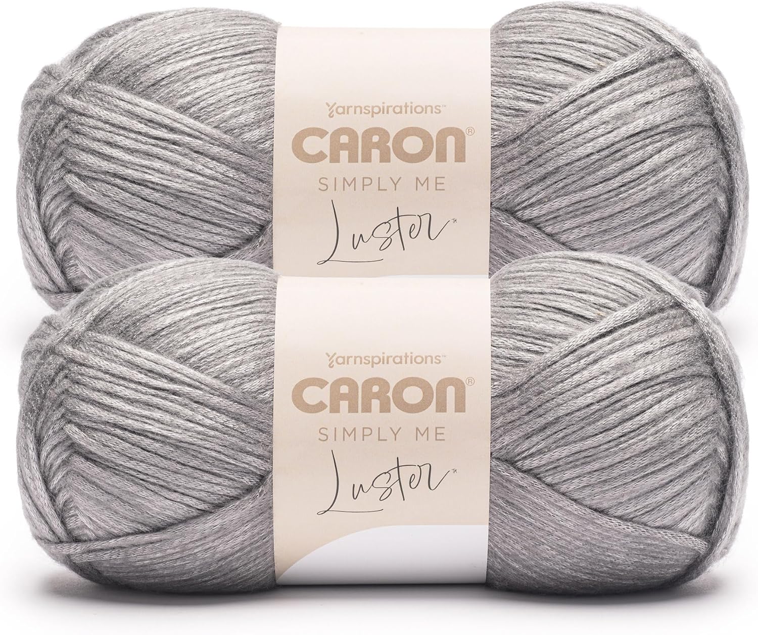 Caron Simply Me Luster Pewter Yarn - 2 Pack of 170g/6oz - 65% Nylon, 35% Acrylic - #4 Worsted (Medium) - 360 Yards - Knitting/Crochet