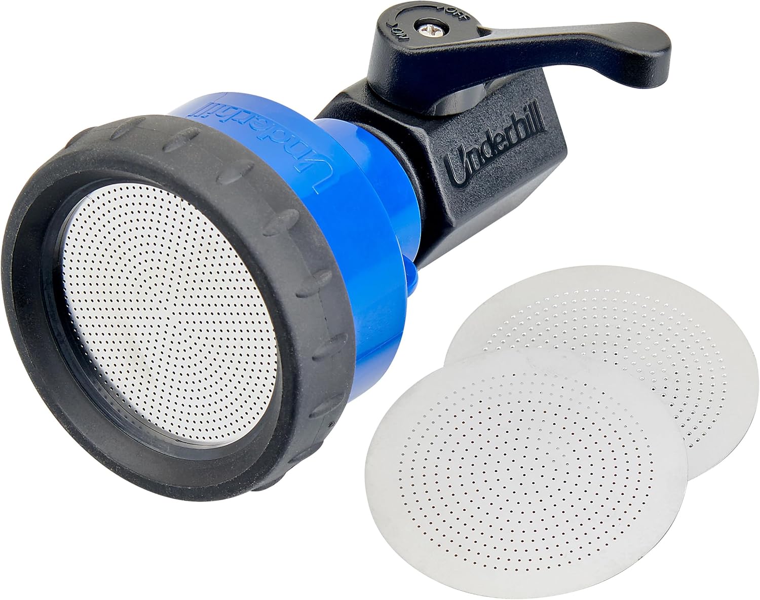 Underhill RainPro™ Gentle Spray Nozzle w/valve - Professional Soft Rain Shower Hose Nozzle with 3 Pattern Options – Unbreakable commercial quality for Gardens, Nurseries & Greenhouses