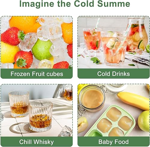 Miniatura 4 de Yeeco Mini bandejas para cubitos de hielo, 4 paquetes, bandeja pequeña para cubitos de hielo de 5.6 x 2.8 x 1.4 pulgadas, bandejas de silicona para