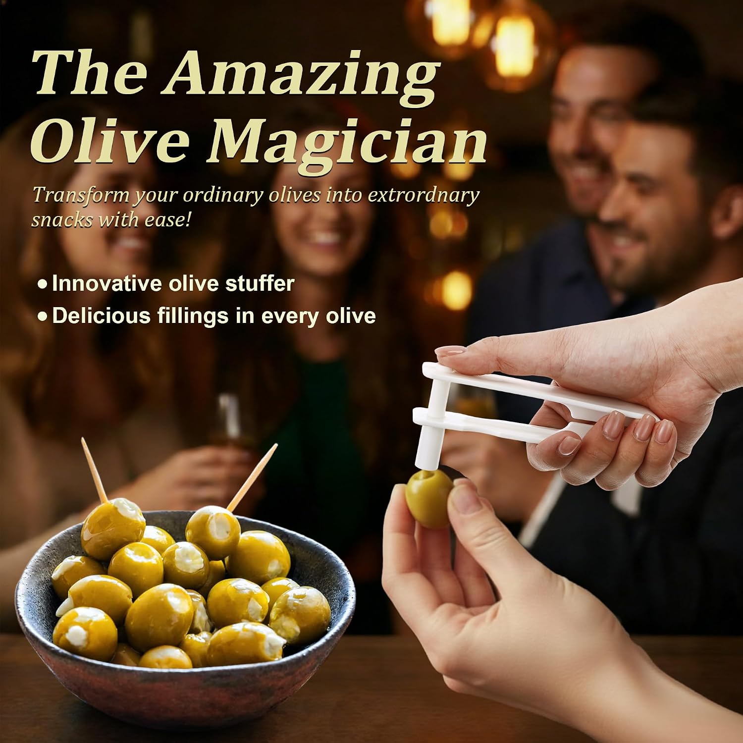 3 Pack Olive Stuffer, Blue Cheese Olive Stuffer Tool