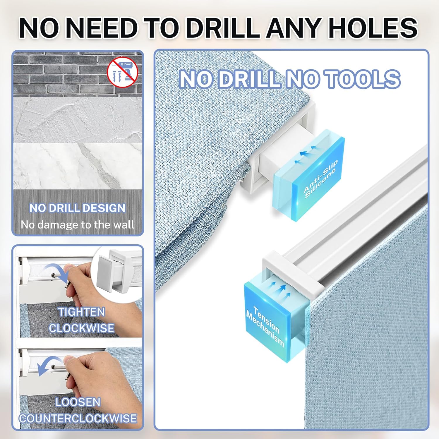 UrMoon No Drill No Tools Roman Shades for Windows, Cordless Fabric Roman Windows Blinds for Home, Easy to Install, Blackout Dark Blue, Customized