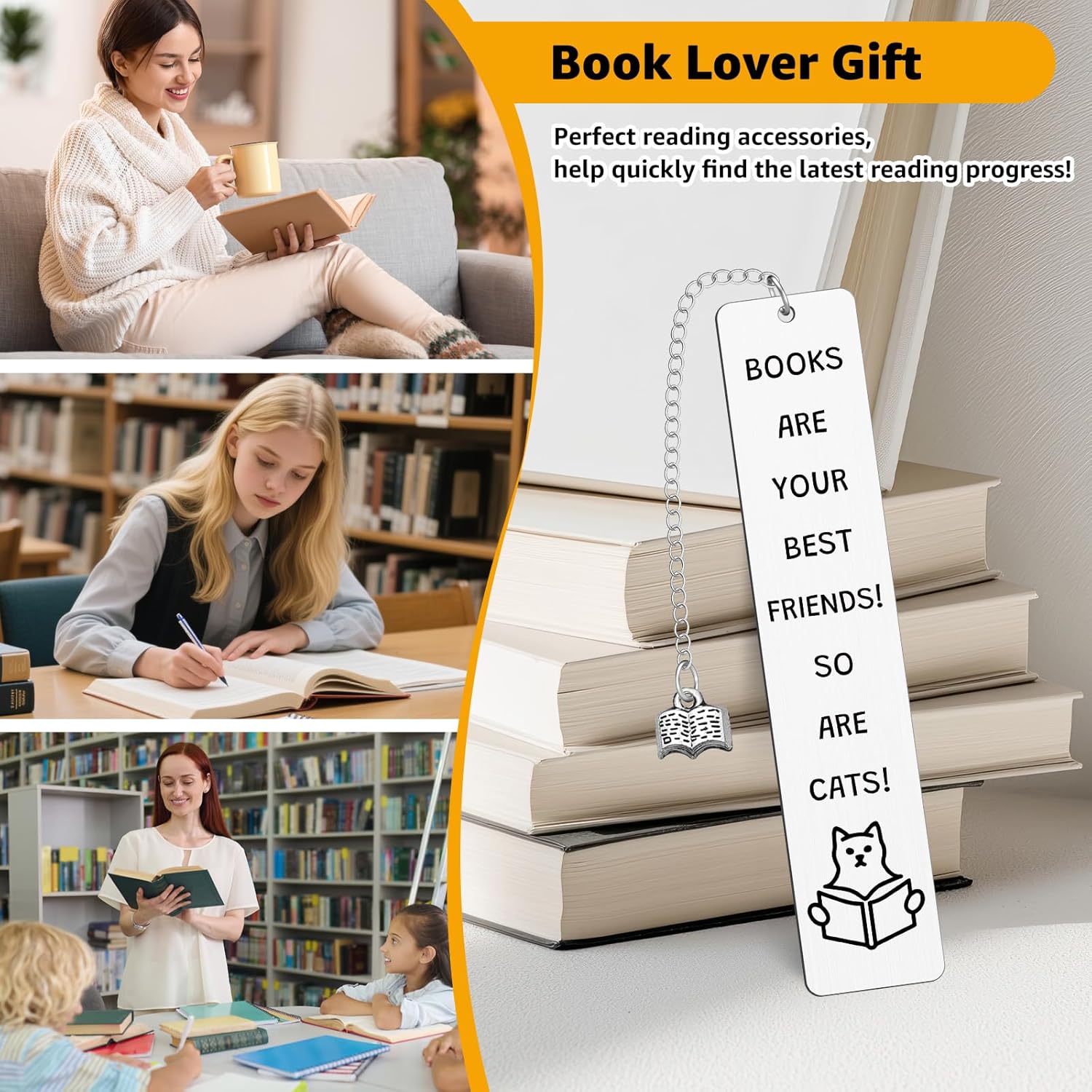 Cat Lover Bookmarks Book Lovers Gifts Book Marks for Reading Women Funny Bookmarks for Cat Lover Cute Bookmark Reading Accessories Unique Christmas Birthday Gift for Reader Writers Friends - Image 5