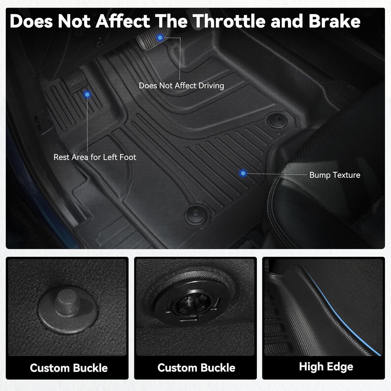 AOMSAZTO Floor Mats & 5.5FT Truck Bed Mat for Ford F150 2015-2026 Super Crew Cab - 1st & 2nd Row Full Set Car Accessories Custom Fit All Weather Cargo Liner, Black