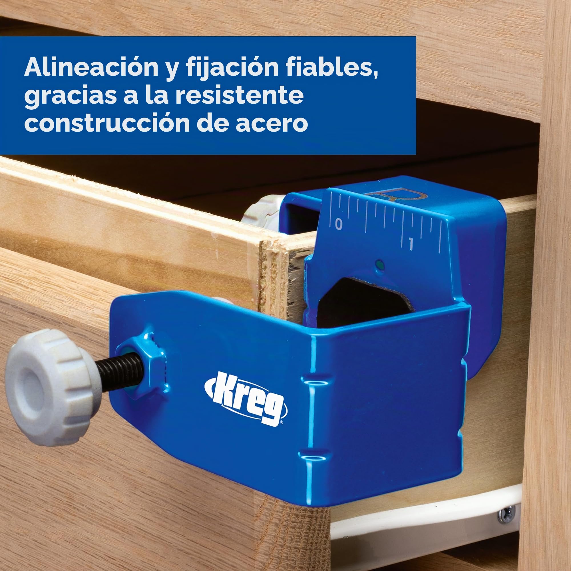 Abrazaderas de montaje de precisión Kreg para frentes de cajones - Robusta construcción de acero, Antideslizante, Fácil manejo