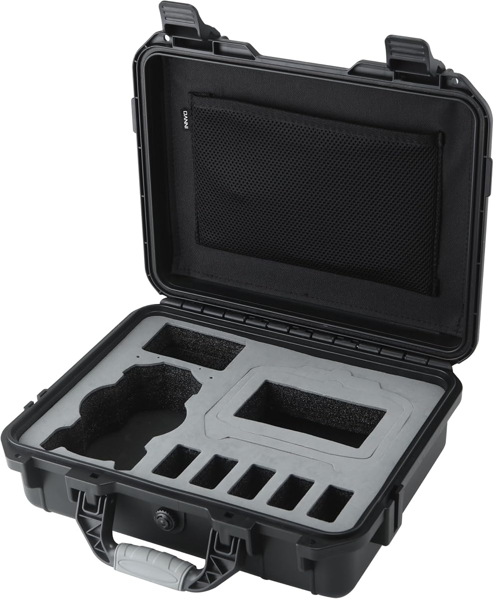 INNVO Waterproof Hard Case for DJI Mini 5 Pro/Lito 1 / X1 Fly More Combo | IP67 Protection, Fits 6 Batteries, Remote Controller & Accessories, Portable Drone Storage Organizer