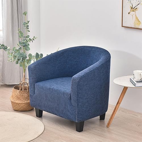 Miniatura 2 de KRFOONN Funda para silla de club, funda elástica estampada para silla de bañera, funda extraíble para sofá, funda de elastano para silla de barril,