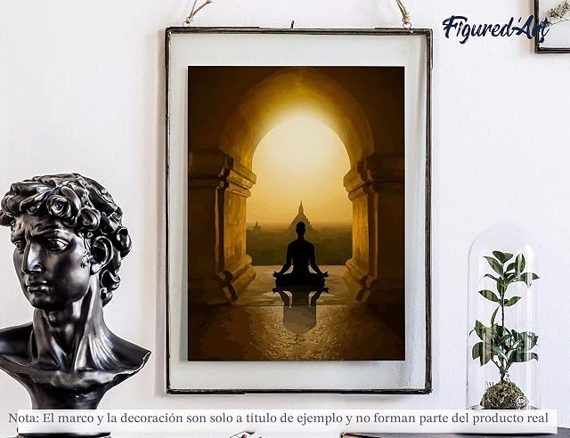 Foto 4 de 8 de Figured'Art Pintar por Numeros Adultos Budismo en Asia - Manualidades pintura acrilica Kit Cuadro DIY completo