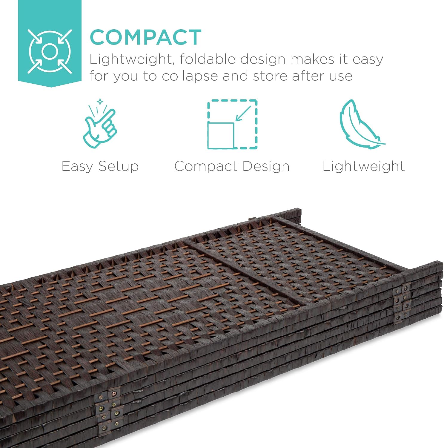 Best Choice Products 6ft Tall Freestanding Room Divider, 6-Panel Diamond Weave Wooden Folding Privacy Screen for Living Room, Bedroom, Apartment w/Two-Way Hinges - Dark Mocha