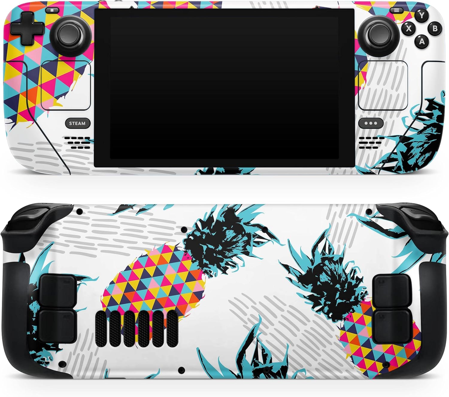 Compatible with Steam Deck - Skin Decal Protective Scratch-Resistant Removable Vinyl Wrap Cover - Rose Pink Marble & Digital Gold Frosted Foil V11