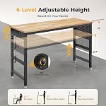 CAMMOO 60" Adjustable Heavy Duty Workbench, 2000 LBS Load Capacity Rubber Wood Work Table with Pegboard, Power Outlets, Work Bench for Garage, Workshop, Office, Home, Commercial