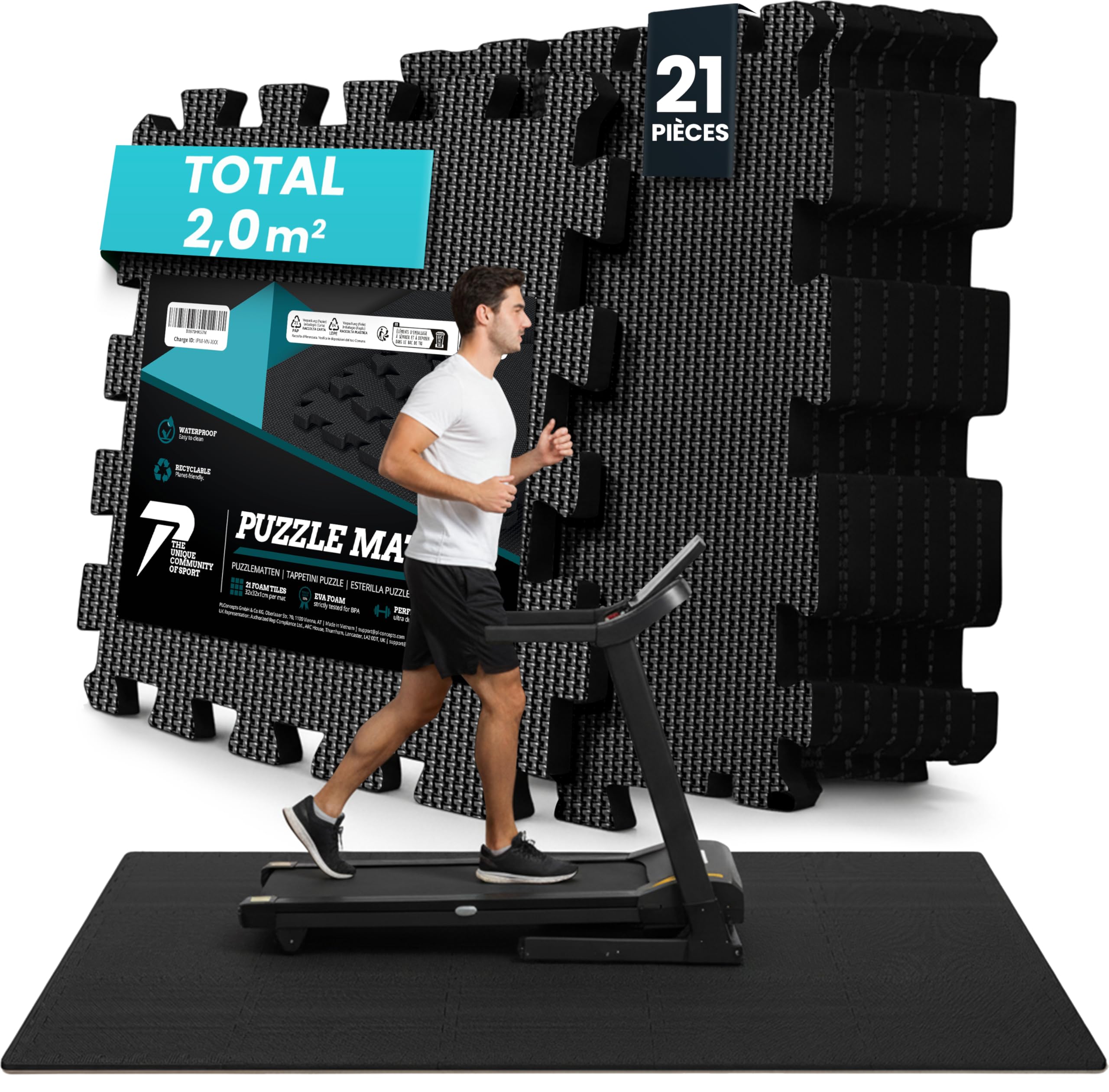 Tapis de Sport Dalle Mousse Anti Vibration Fitness et Gymnastique