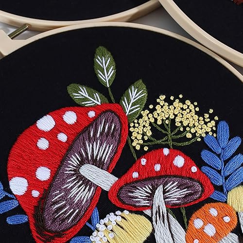 Miniatura 9 de ojindiy Kit de bordado para principiantes, 4 juegos de punto de cruz para adultos, mariposa, kits de inicio de punto de aguja con patrones de