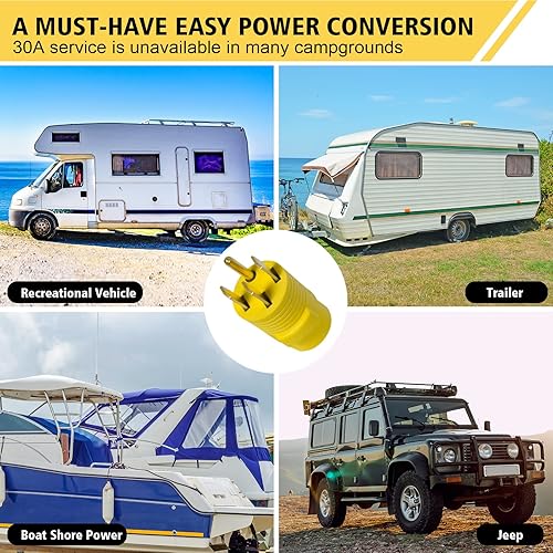 Miniatura 4 de Adaptador de enchufe RV PVC 50 Amp macho (14-50P) a 30 Amp hembra (TT-30R) NEMA 14-50P a NEMA TT-30R