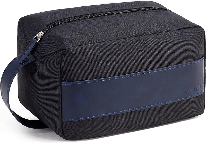 Necessaire de viagem Vorspack para produtos de higiene, preta e azul