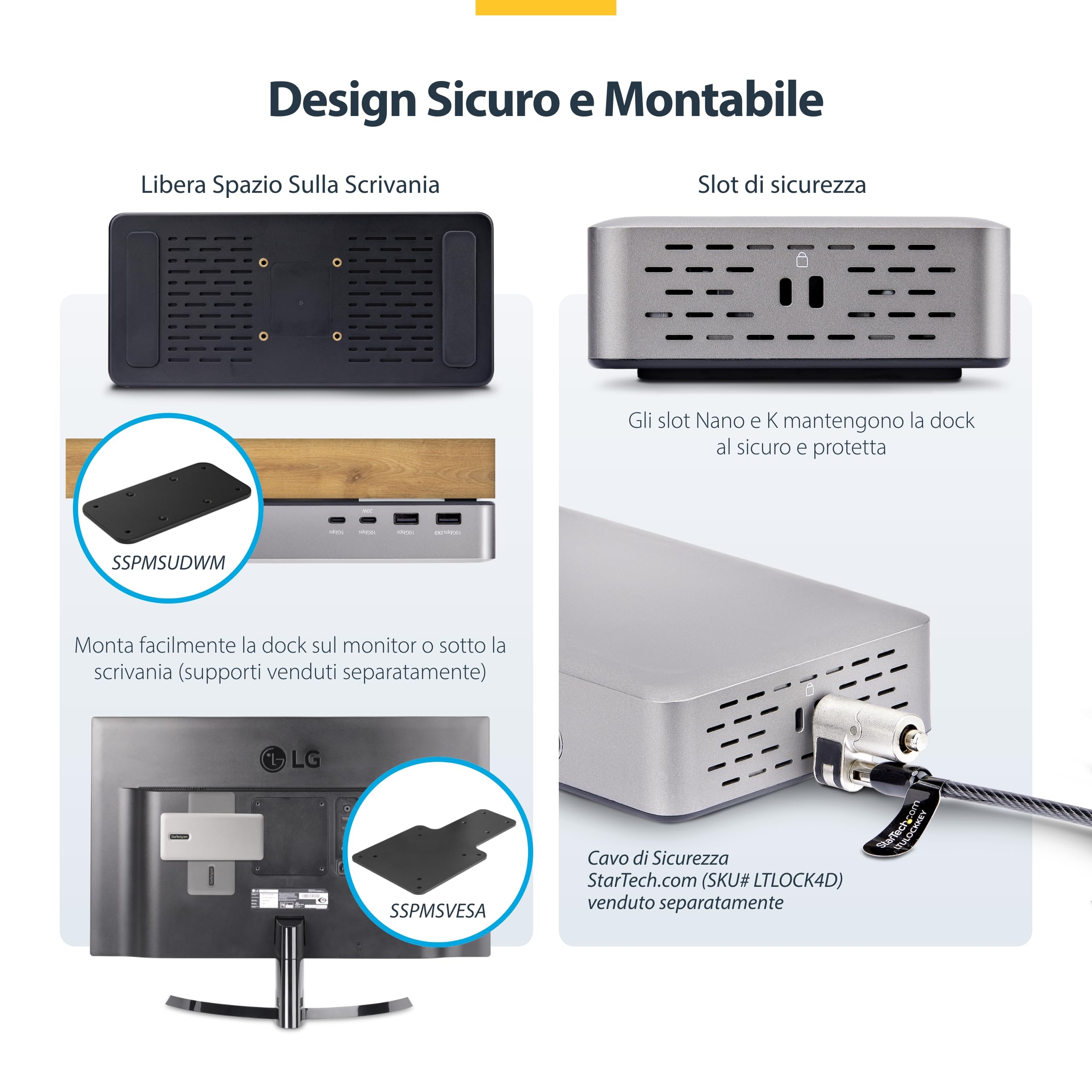 StarTech Dock USB4 Doppio 4K 120Hz o 8K 60Hz HDMI, 100W, 2.5GbE, Driverless | Uscita singola 8K a 60Hz o doppia 4K a 120Hz, Ideale per Windows e Mac, Plug and play