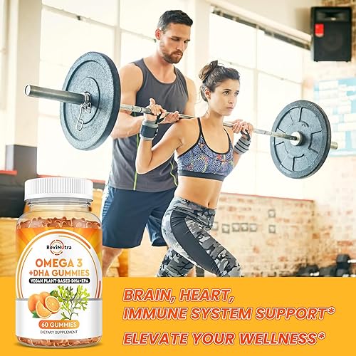 Miniatura 4 de Gomitas Omega 3, Omega 3, suplementos de aceite de pescado alternativos con EPA y DHA, CoQ10, folato, vitamina A, D3, E, apoya la función cerebral,