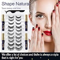 Vista 8 de Alcastar - Pestañas magnéticas con kit de delineador de ojos, pestañas magnéticas de aspecto natural, reutilizables, de larga duración, fáciles