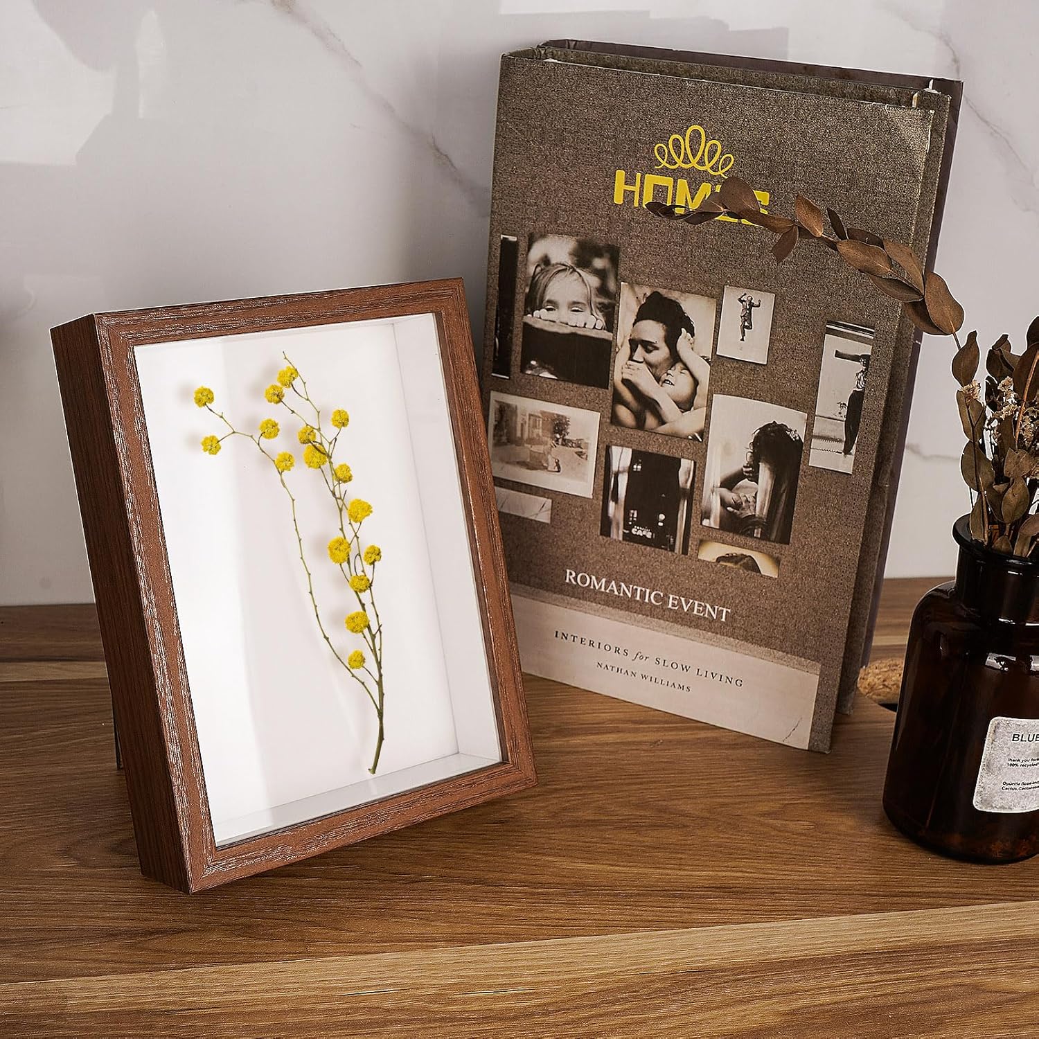 5x7 Shadow Box Frame Display Case, 1" Depth Picture Poster Frame, Display Case Box for Memorabilia, Crafts, Tickets and Photos