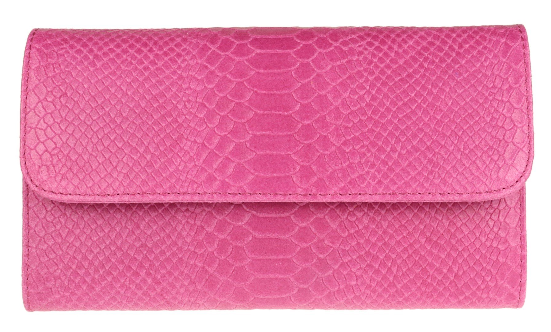 Girly Handbags Bolso Clutch de Piel Italiana con Estampado de Serpiente