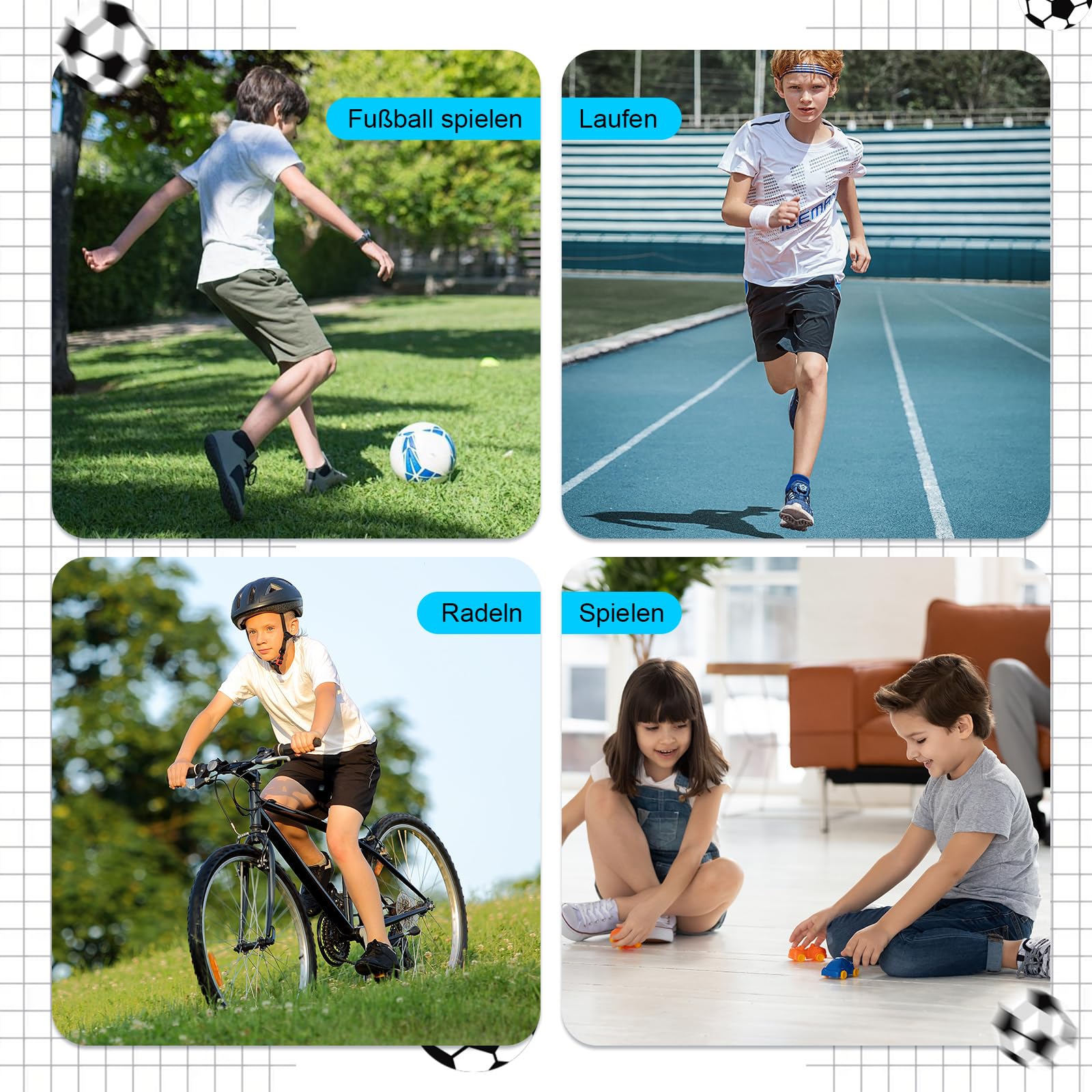 Cirorld Chaussettes enfants 6 paires coton sport garçons football école