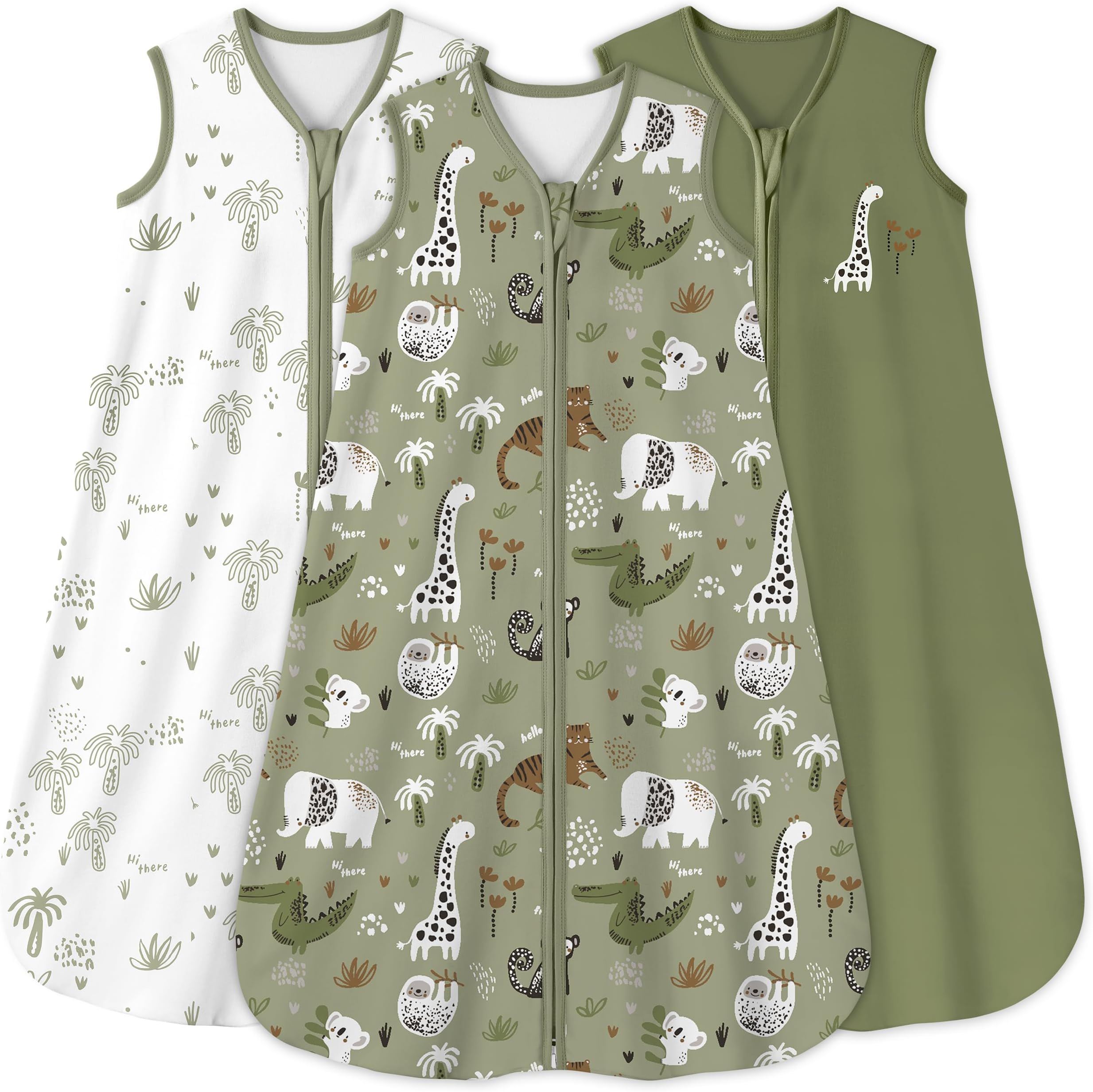 Baby Sleep Sack 18-24 Months 0.5 Tog Wearable Blanket for Baby, 3 Pack 100% Organic Cotton Infant Toddler Sleeping Sack 2-Way Zipper Lightweight Sleep Sack