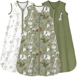 Yoofoss Baby Sleep Sack 0-6 Months 0.5 Tog Wearable Blanket for Baby, 3 Pack 100% Organic Cotton Infant Toddler Sleeping Sack 2-Way Zipper Lightweight Sleep Sack