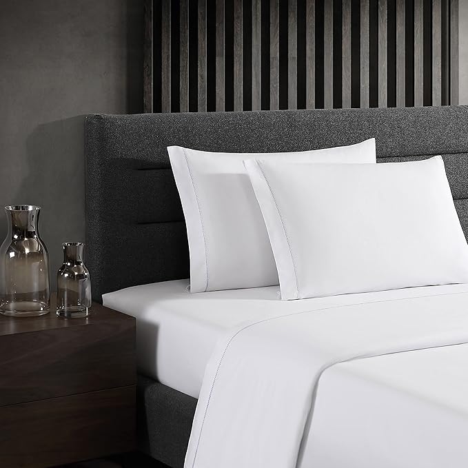 Vera Wang Queen Sheets, Cotton Percale Bedding Set, Crisp