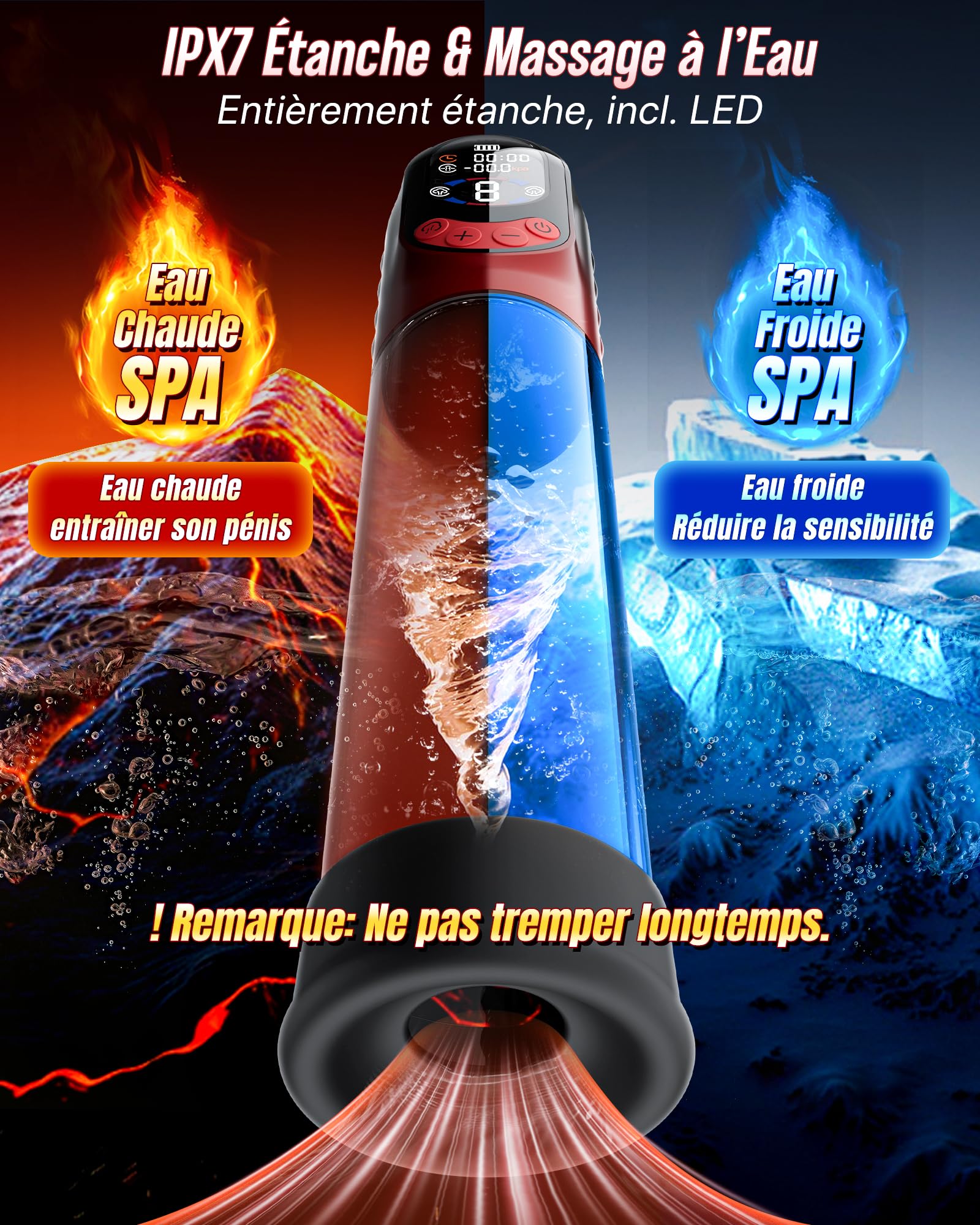 Pompe à Pénis Sextoyse Homme Sex Toys, APP Pompe à Vide Électrique Manuelle & Automatique avec 8 d'Aspiration Masturbateurs Masculins, Sex Toyspour Pour Homme Masturbateur avec Vaginette Silicone