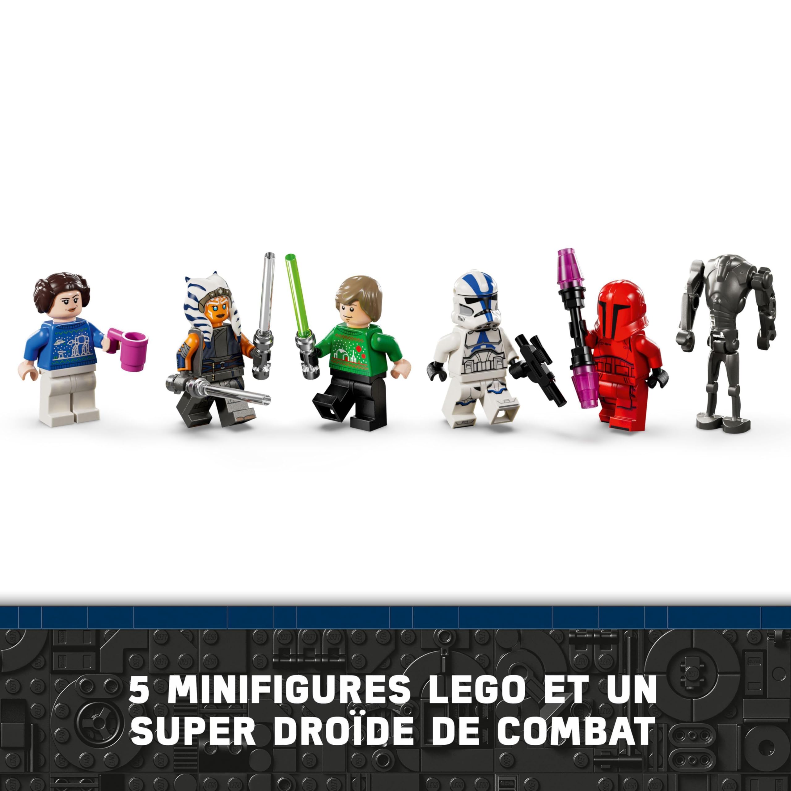LEGO Star Wars Le Calendrier de l’Avent 2024-18 Petites Constructions à Collectionner - 6 Personnages - Idée de Cadeau de Noël pour Enfants dès 6 Ans Fans de la Guerre des Étoiles 75395