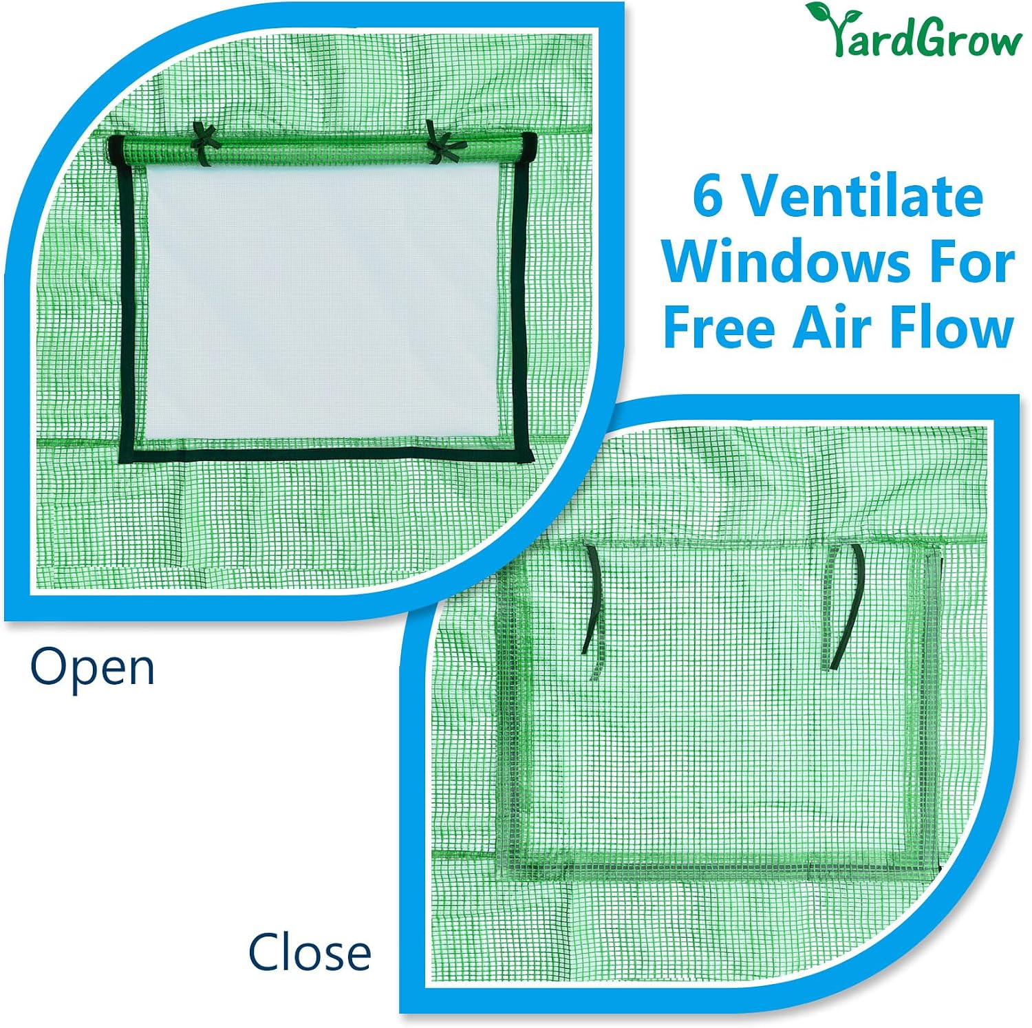 YardGrow Greenhouse Replacement Cover Larger Walk in Outdoor Plant Gardening Greenhouse, Cover ONLY, Frame Does NOT Included (20x10x7 FT)