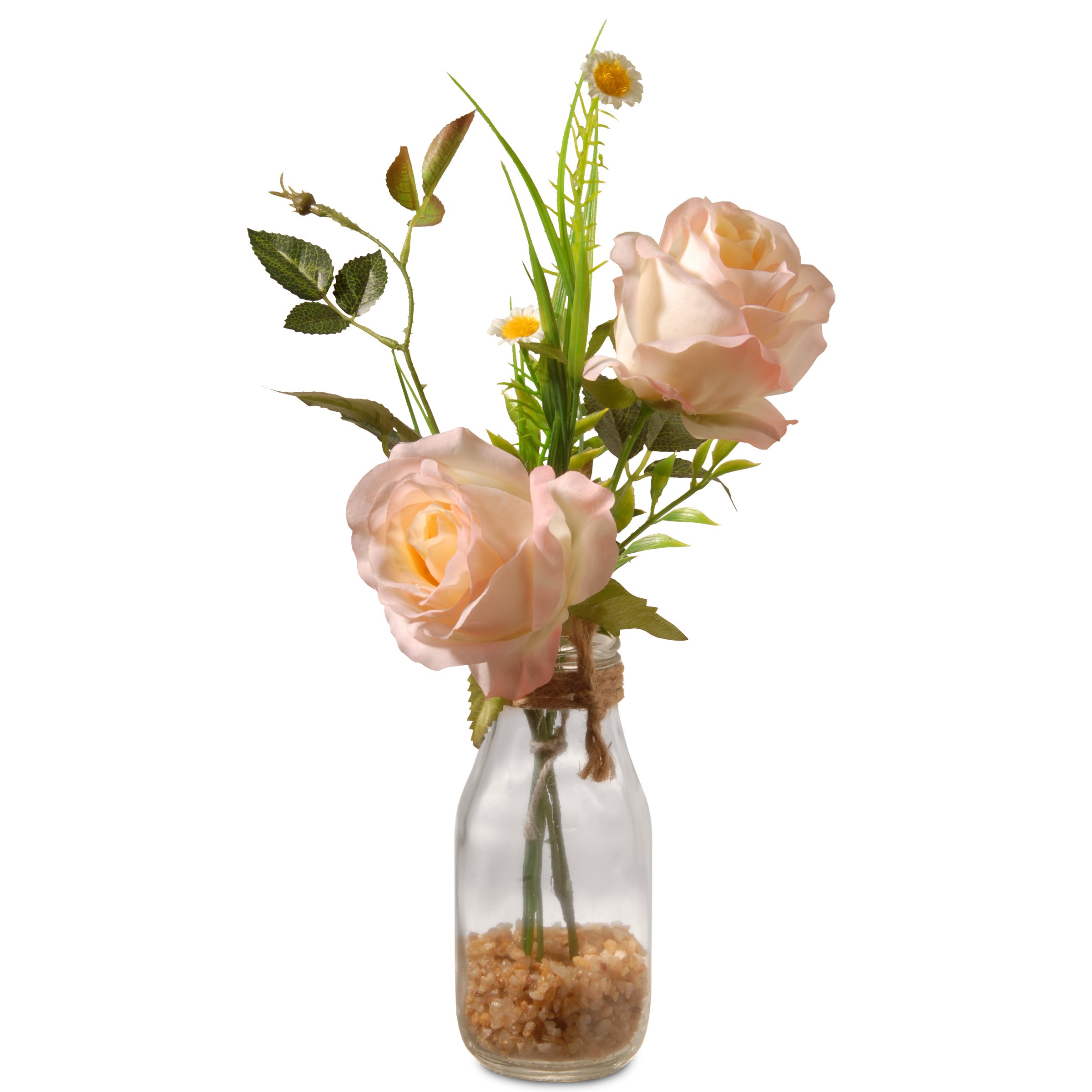 National Tree Company 13" Peach Rose Flowers