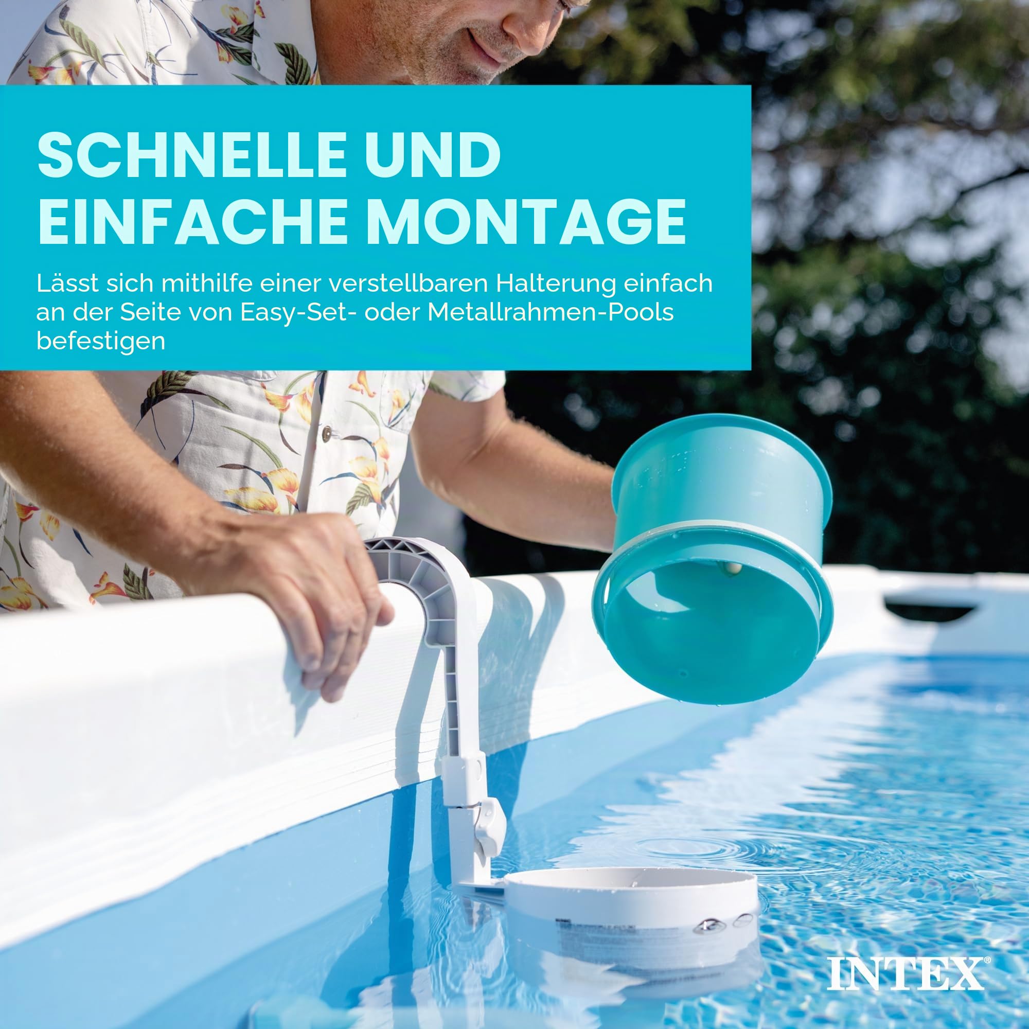 Intex Oberflächenskimmer - Deluxe Oberflächenskimmer zur Wandmontage - Hängeskimmer, 28000E, Grau, ‎20.96 x 24.13 x 33.02 cm
