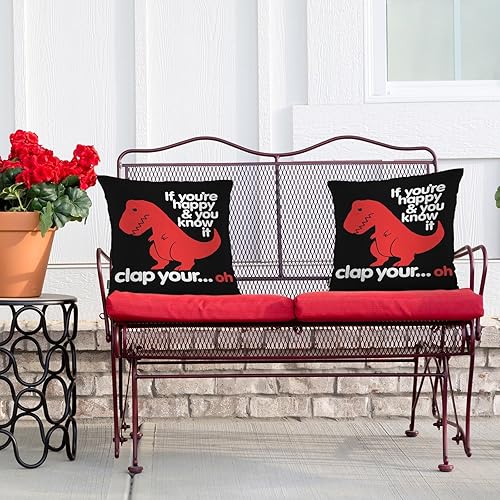 Miniatura 4 de Swono Fundas de almohada decorativas de dinosaurio, fundas de cojín cuadradas con diseño de dinosaurio lindo para hombre y mujer, fundas de almohada